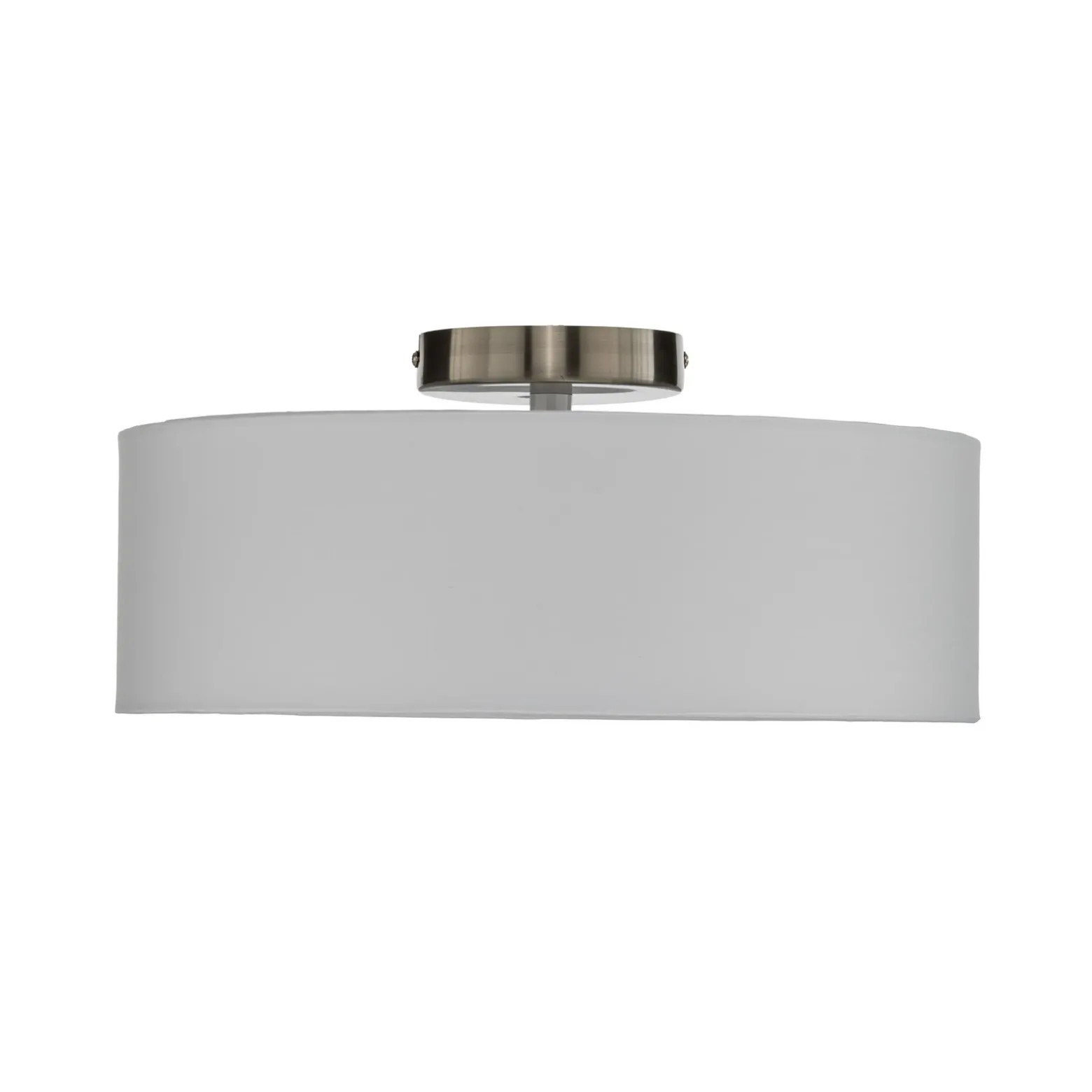 Plafón Lindby Sebatin, Ø 40 cm, blanco, de tela, E27
