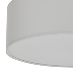 Plafón Lindby Sebatin, Ø 40 cm, color crema, tela, casquillo E27