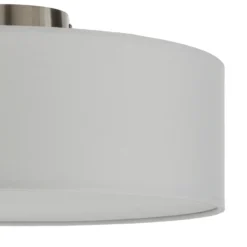 Plafón Lindby Sebatin, Ø 40 cm, color crema, tela, casquillo E27