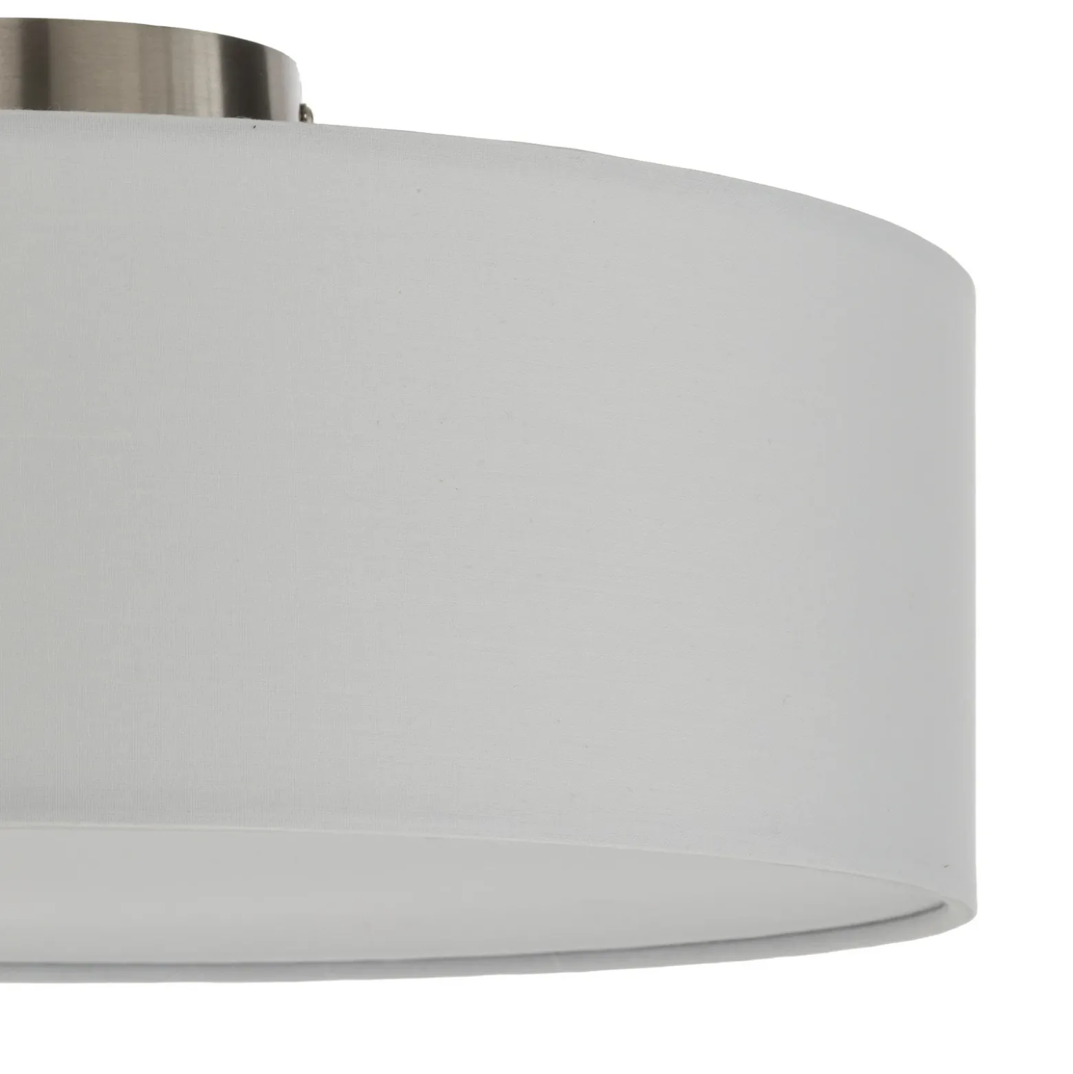 Plafón Lindby Sebatin, Ø 40 cm, color crema, tela, casquillo E27