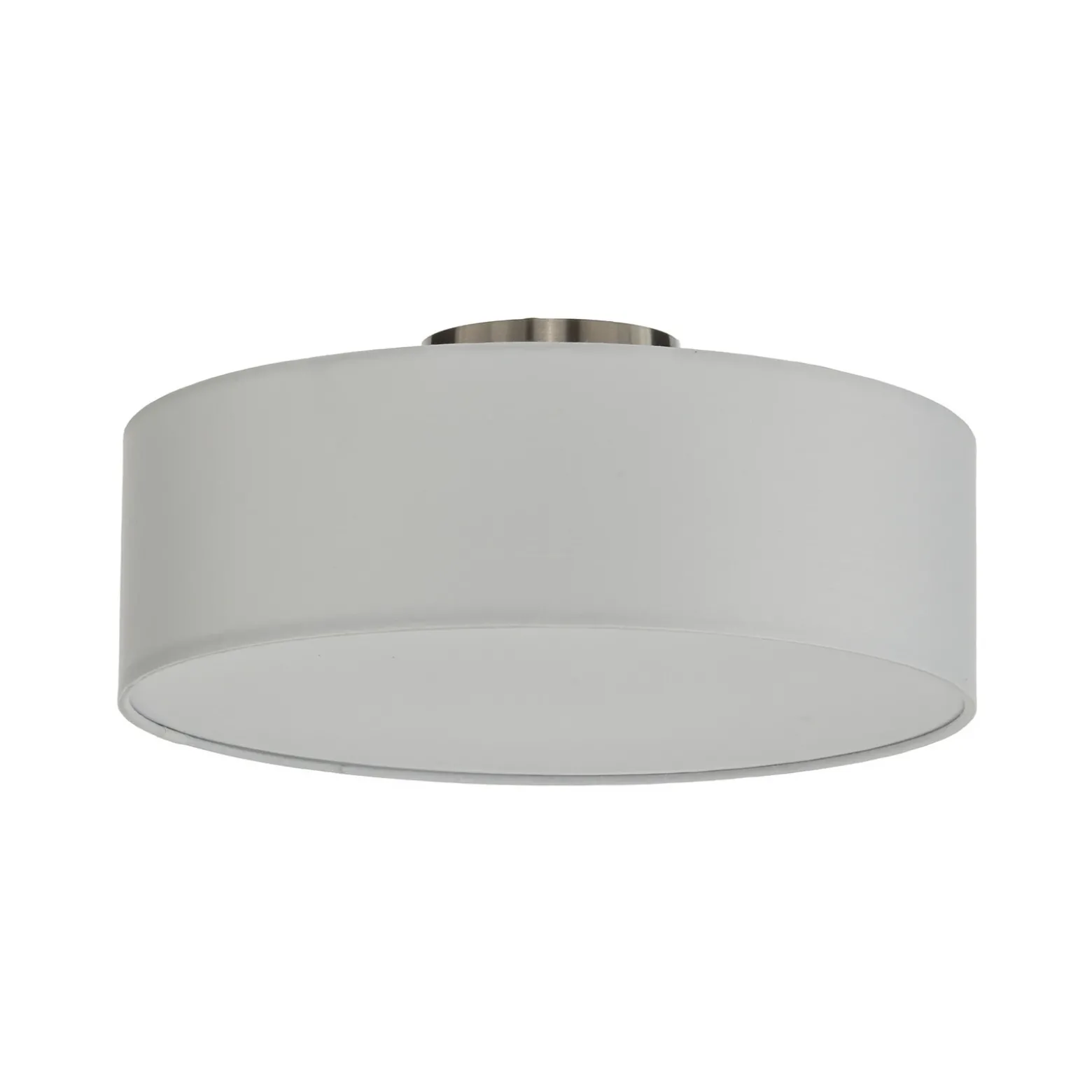 Plafón Lindby Sebatin, Ø 40 cm, color crema, tela, casquillo E27