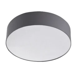 Plafón Lindby Sebatin, Ø 50 cm, gris, tela, E27