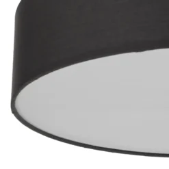 Plafón Lindby Sebatin, Ø 50 cm, gris, tela, E27