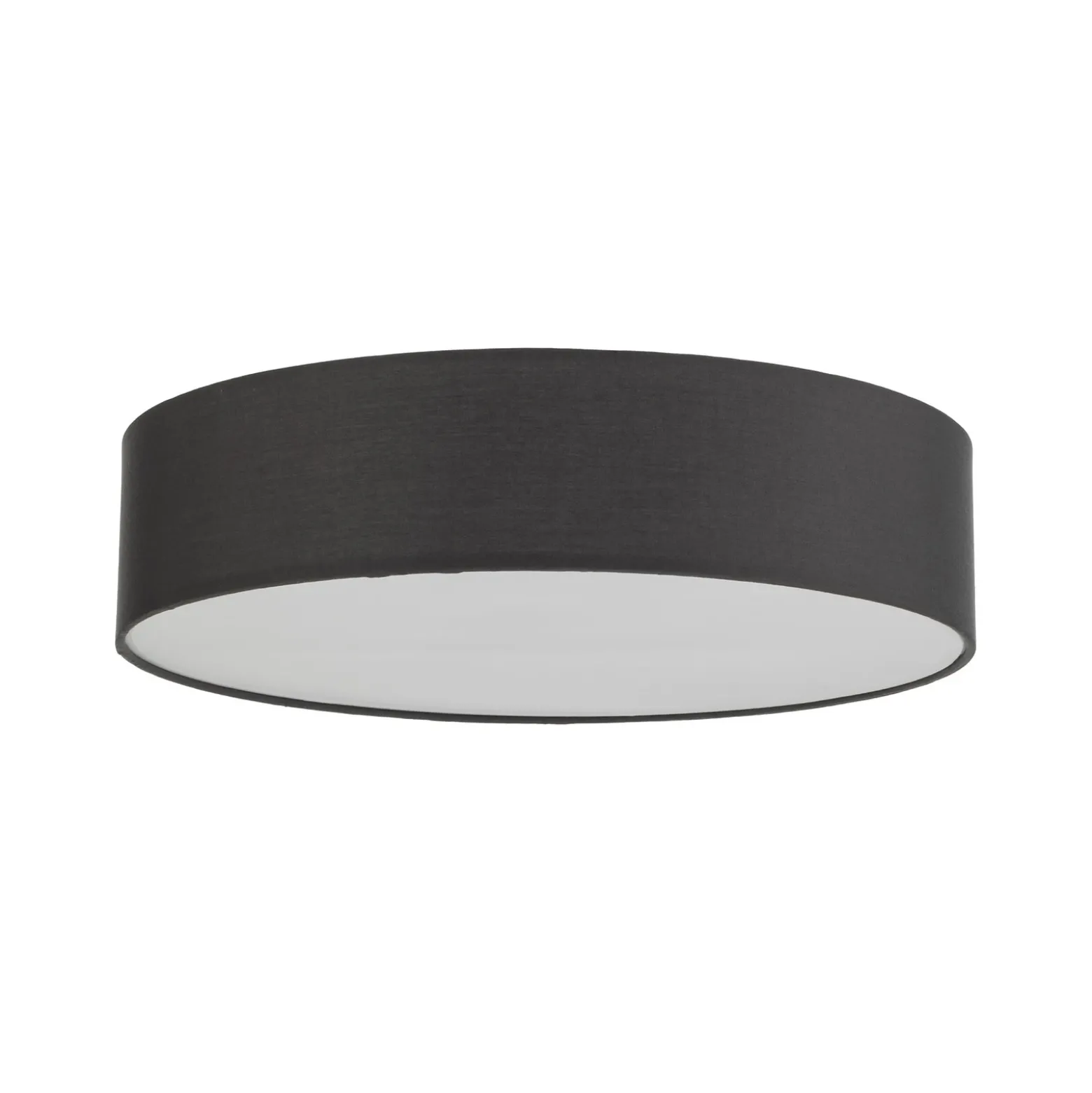 Plafón Lindby Sebatin, Ø 50 cm, gris, tela, E27