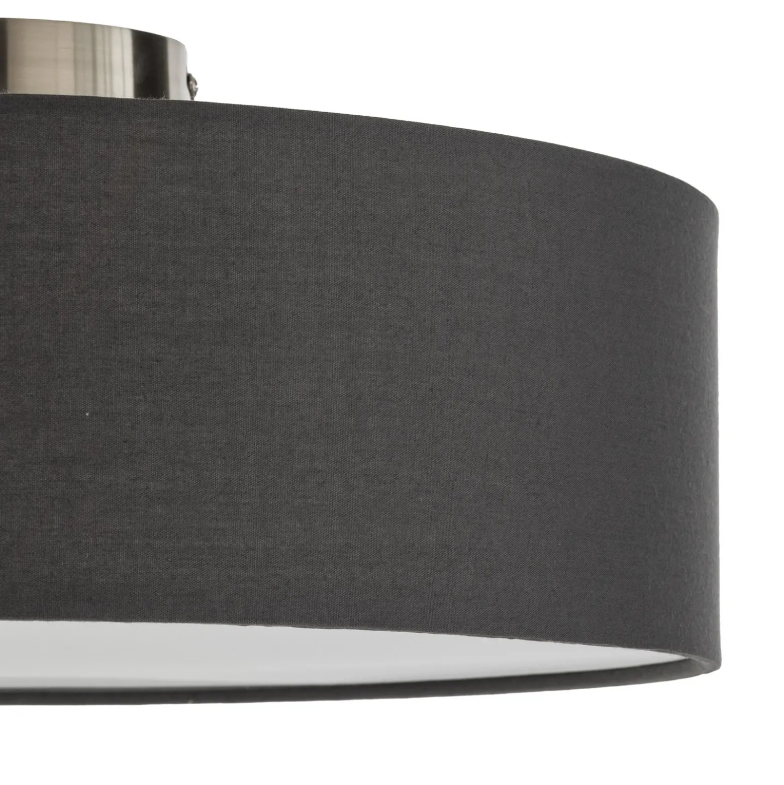 Plafón Lindby Sebatin, Ø 40 cm, gris, tela, E27