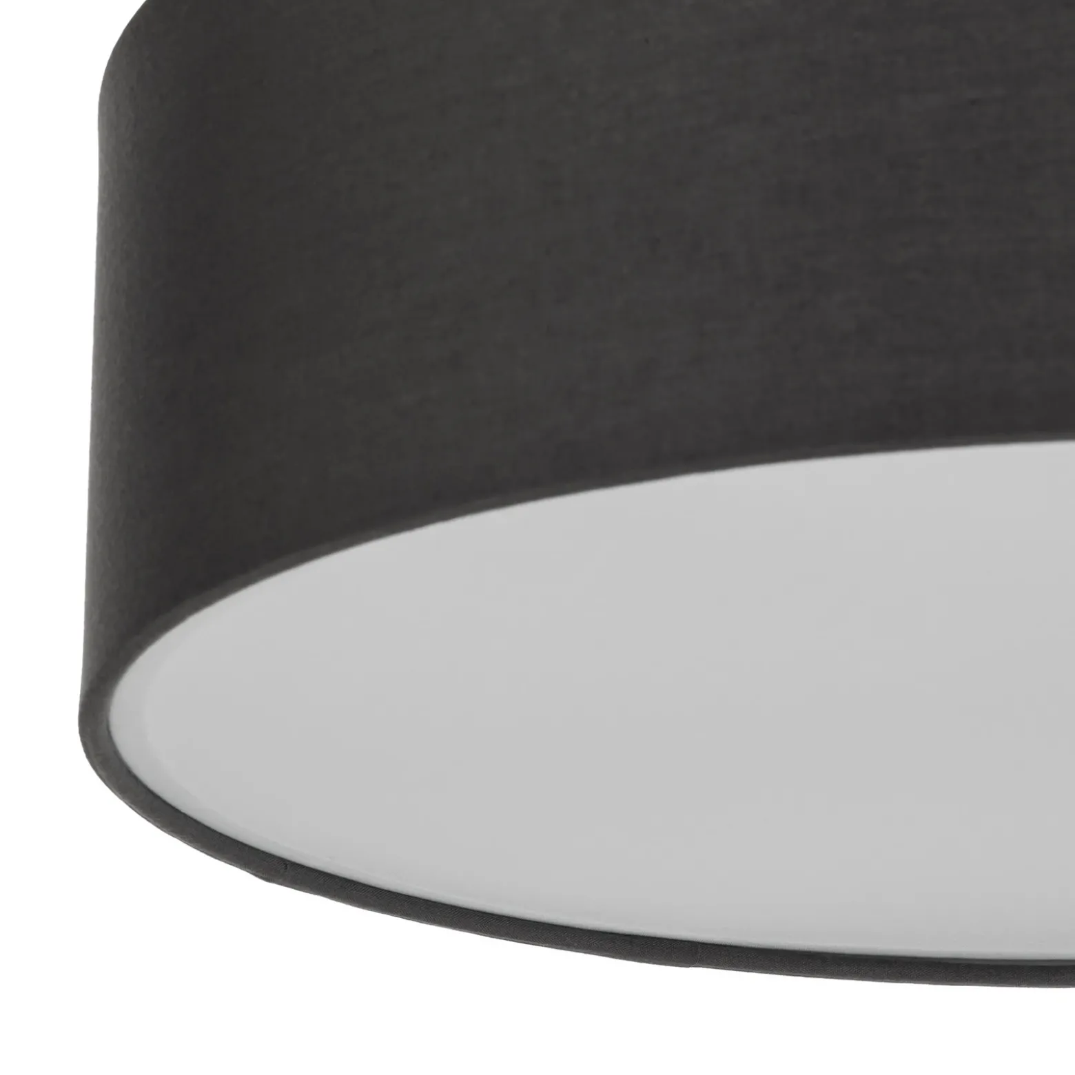 Plafón Lindby Sebatin, Ø 40 cm, gris, tela, E27