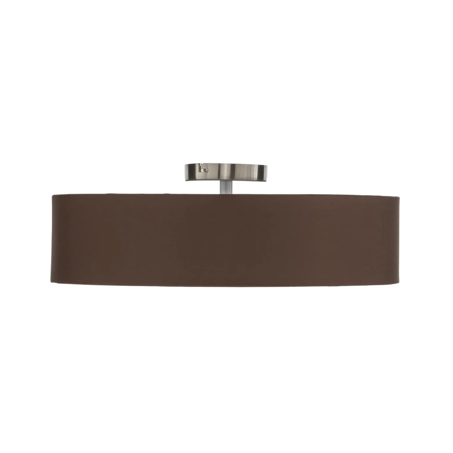 Plafón Lindby Sebatin, Ø 50 cm, marrón claro, tela, E27