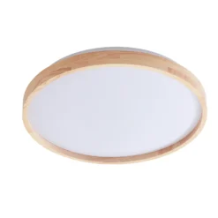 Plafón Lindby Smart LED Mirren madera Ø39,5cm CCT Tuya