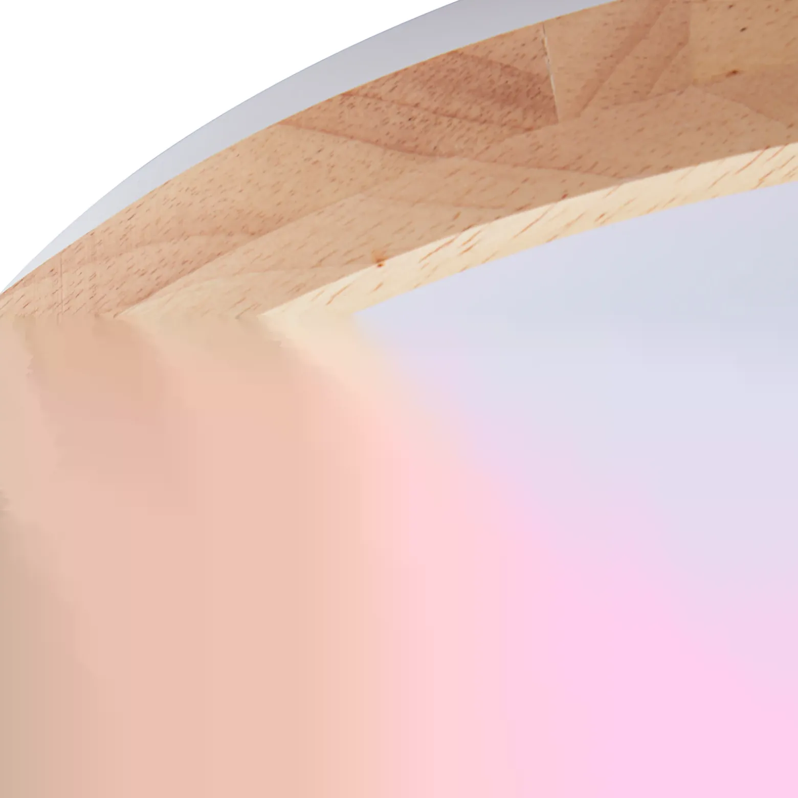 Plafón Lindby Smart LED Mirren madera Ø49,5cm CCT Tuya