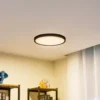 Plafón Lindby Smart LED Pravin, Ø 40 cm, CCT, negro