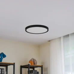 Plafón Lindby Smart LED Pravin, Ø 40 cm, CCT, negro
