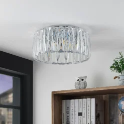 Plafón Lindby Sofia, transparente, acrílico, Ø 46cm