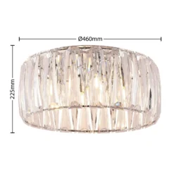 Plafón Lindby Sofia, transparente, acrílico, Ø 46cm