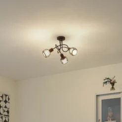 Plafón Lindby Solm, óxido, hierro, 3 luces