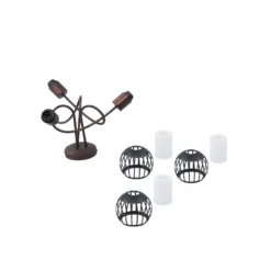 Plafón Lindby Solm, óxido, hierro, 3 luces