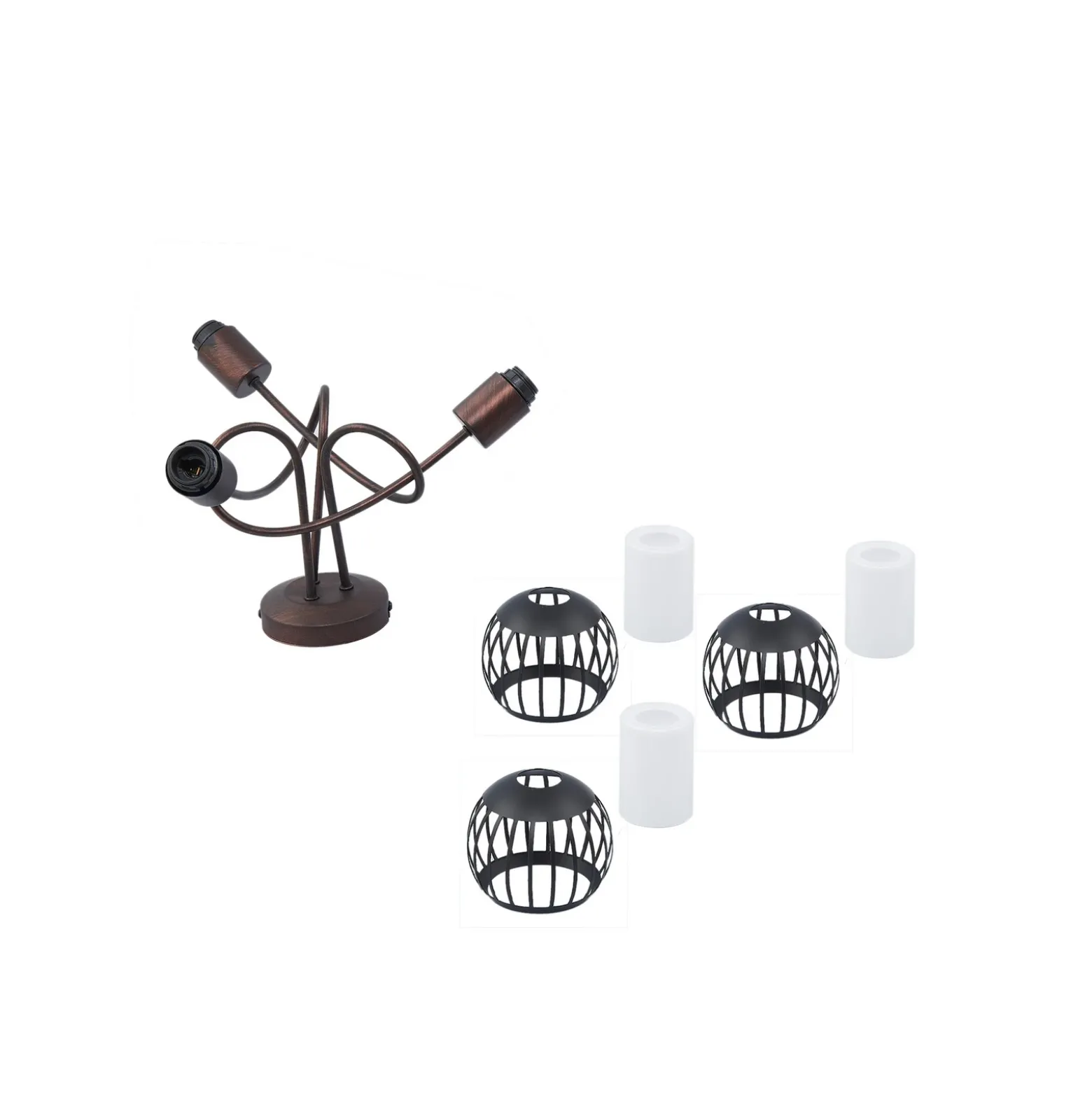 Plafón Lindby Solm, óxido, hierro, 3 luces