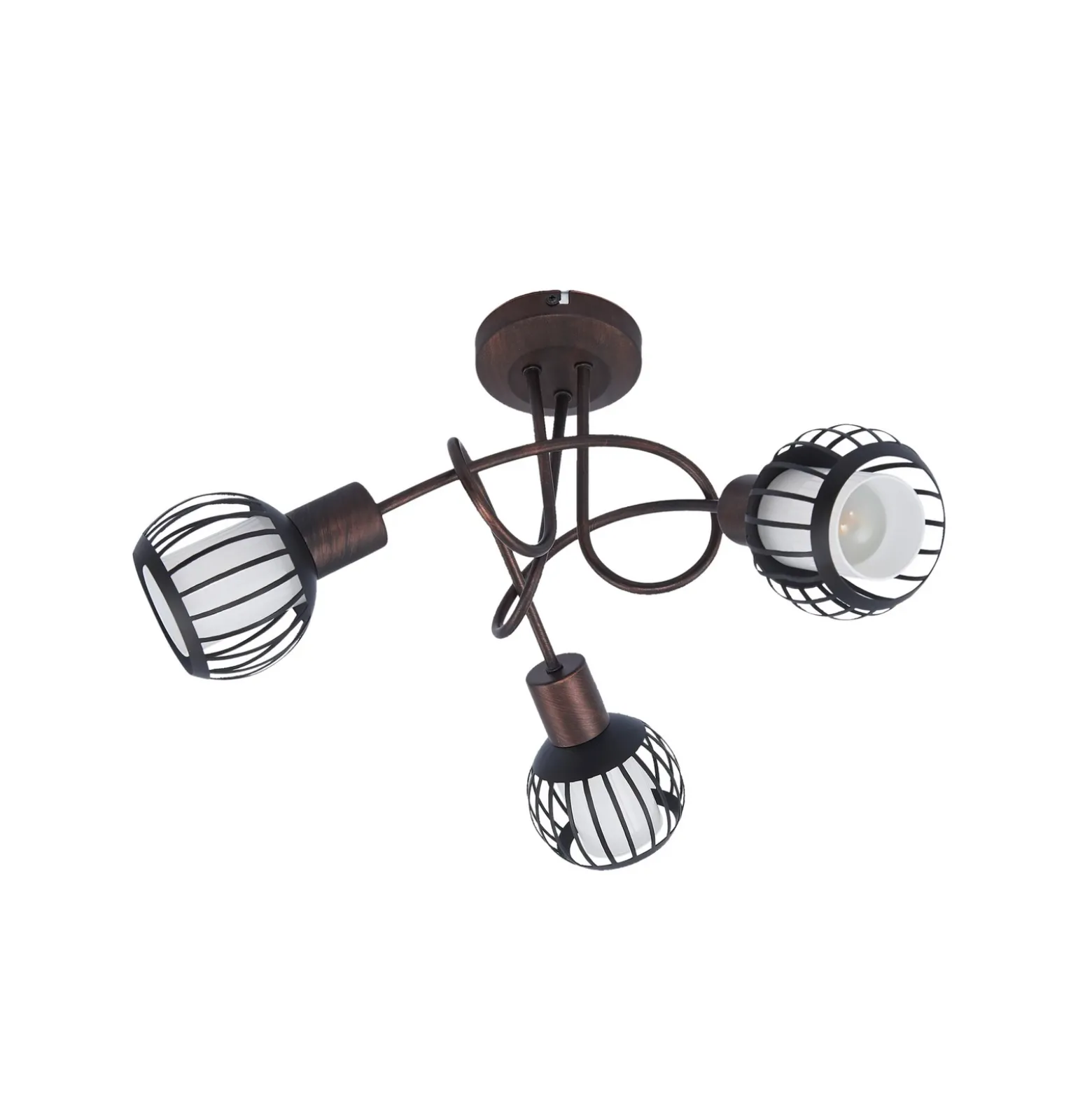 Plafón Lindby Solm, óxido, hierro, 3 luces