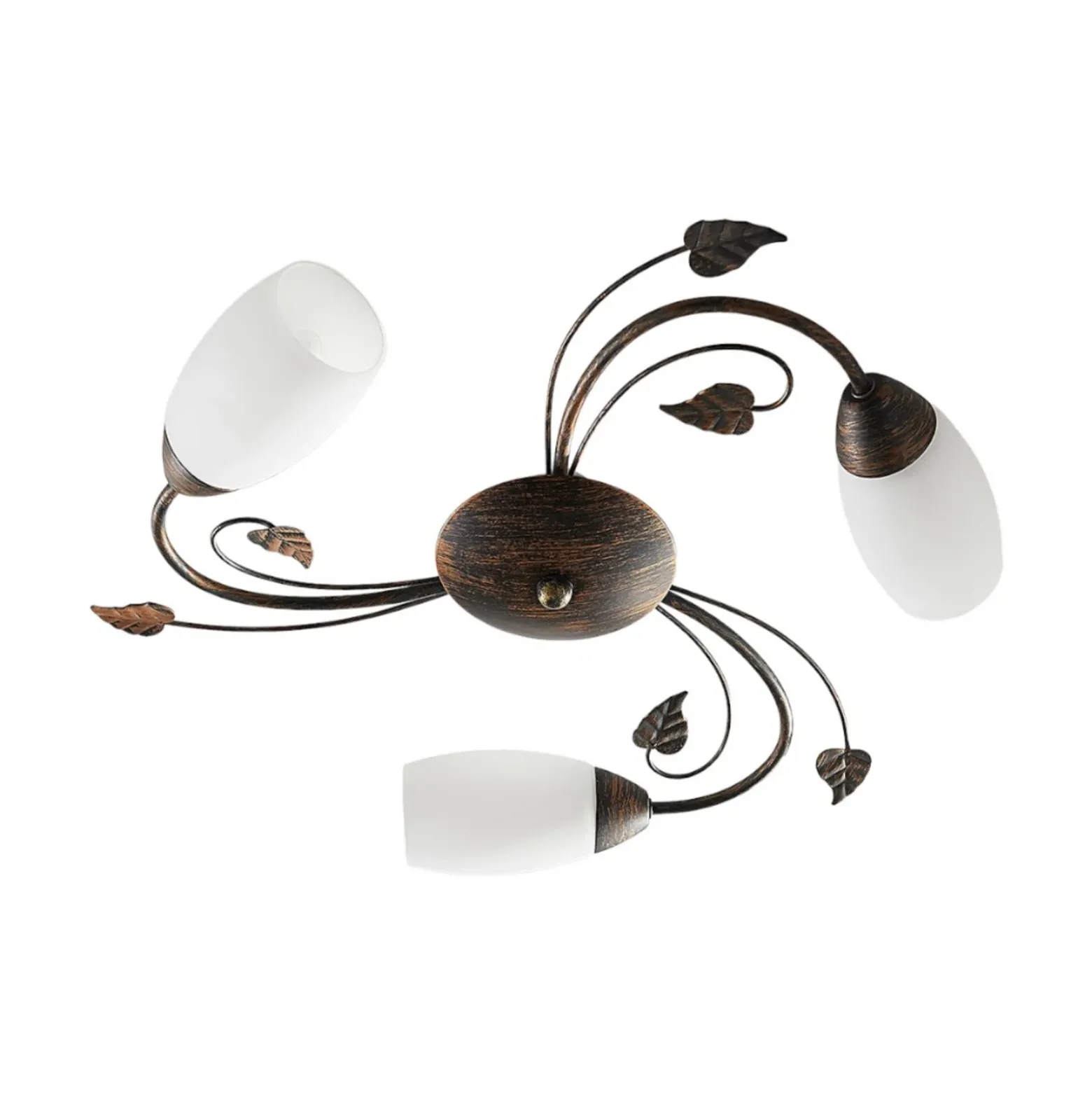 Plafón Lindby Stefania, 3 luces, Ø 46 cm, negro/oro
