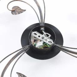 Plafón Lindby Stefania, 3 luces, Ø 46 cm, negro/oro