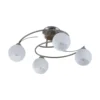Plafón Lindby Svean, 4 luces, blanco, cristal, longitud 42,5cm