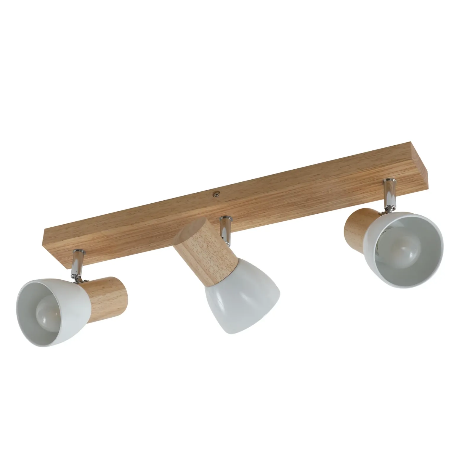 Plafón Lindby Thorin, 47 cm, 3 luces, blanco, madera, E14