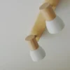 Plafón Lindby Thorin, 67 cm, 4 luces, blanco, madera, E14
