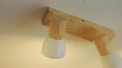Plafón Lindby Thorin, 27 cm, 2 luces, blanco, madera, E14