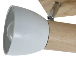 Plafón Lindby Thorin, 47 cm, 3 luces, blanco, madera, E14