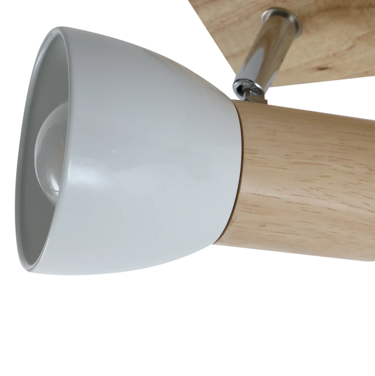 Plafón Lindby Thorin, 47 cm, 3 luces, blanco, madera, E14