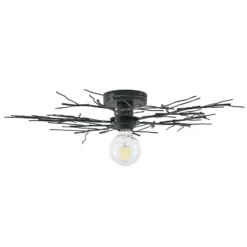 Plafón Lindby Vetki, Ø 60 cm, negro, 1 luz, metal