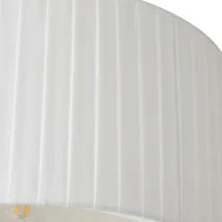 Plafón Lindby Virelle, blanca, textil, Ø 40 cm, E27
