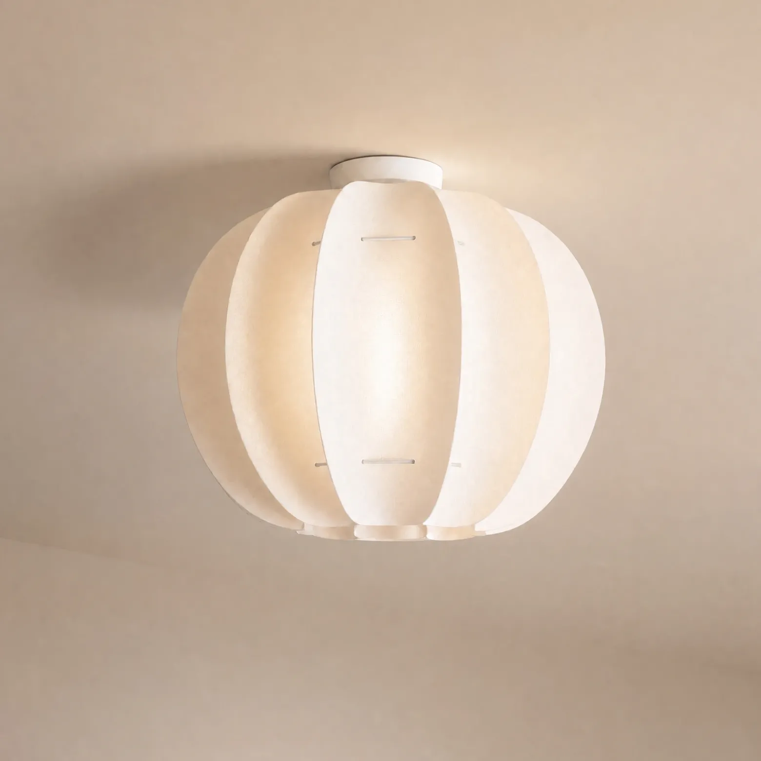 Plafón Lindby Winslow, blanco crema, Ø 50 cm, E27