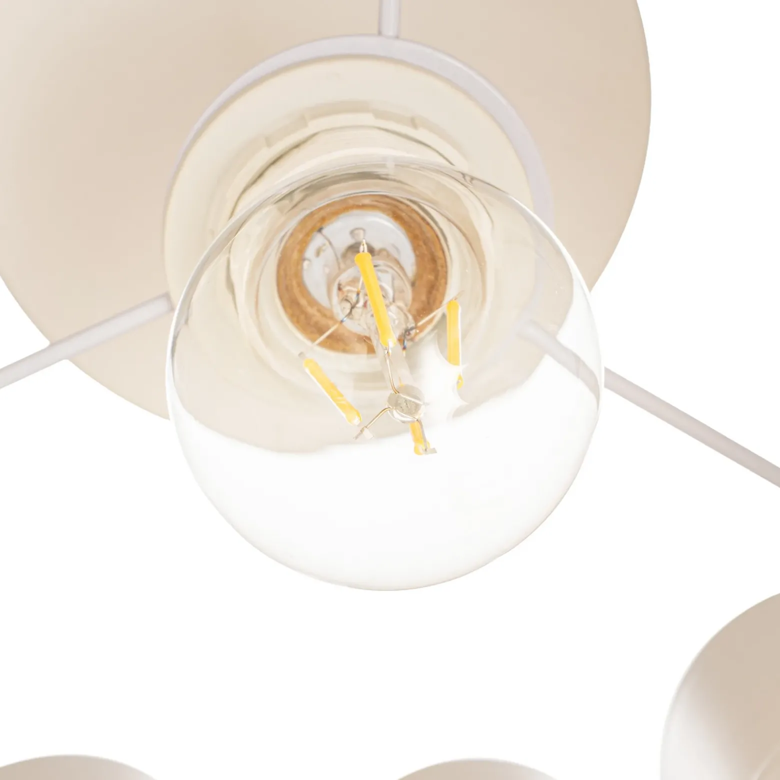 Plafón Lindby Winslow, blanco crema, Ø 50 cm, E27