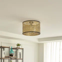 Plafón Lindby Yonah, dorado, metal, Ø 40 cm, E27