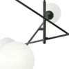Plafón lineal, negro/ópalo, 6 luces