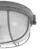 Plafón Lisanne, gris, Ø 17 cm, metal, cristal, E27