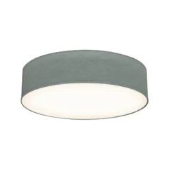 Plafón Litora, gris, Ø 38 cm, textil, E27