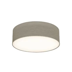 Plafón Litora, gris topo, Ø 30 cm, textil, E27