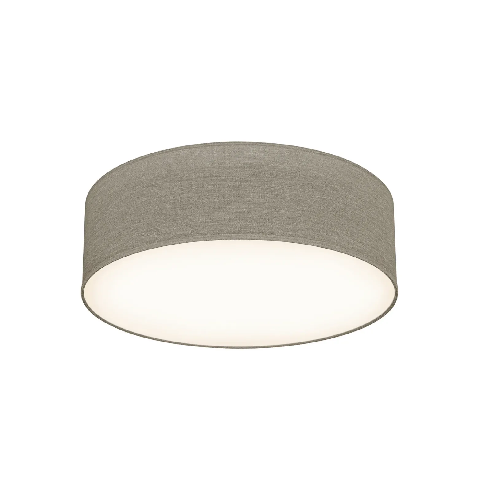 Plafón Litora, gris topo, Ø 30 cm, textil, E27