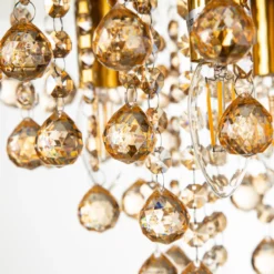Plafón London, Ø 38 cm, 3 luces, color dorado, cristal acrílico