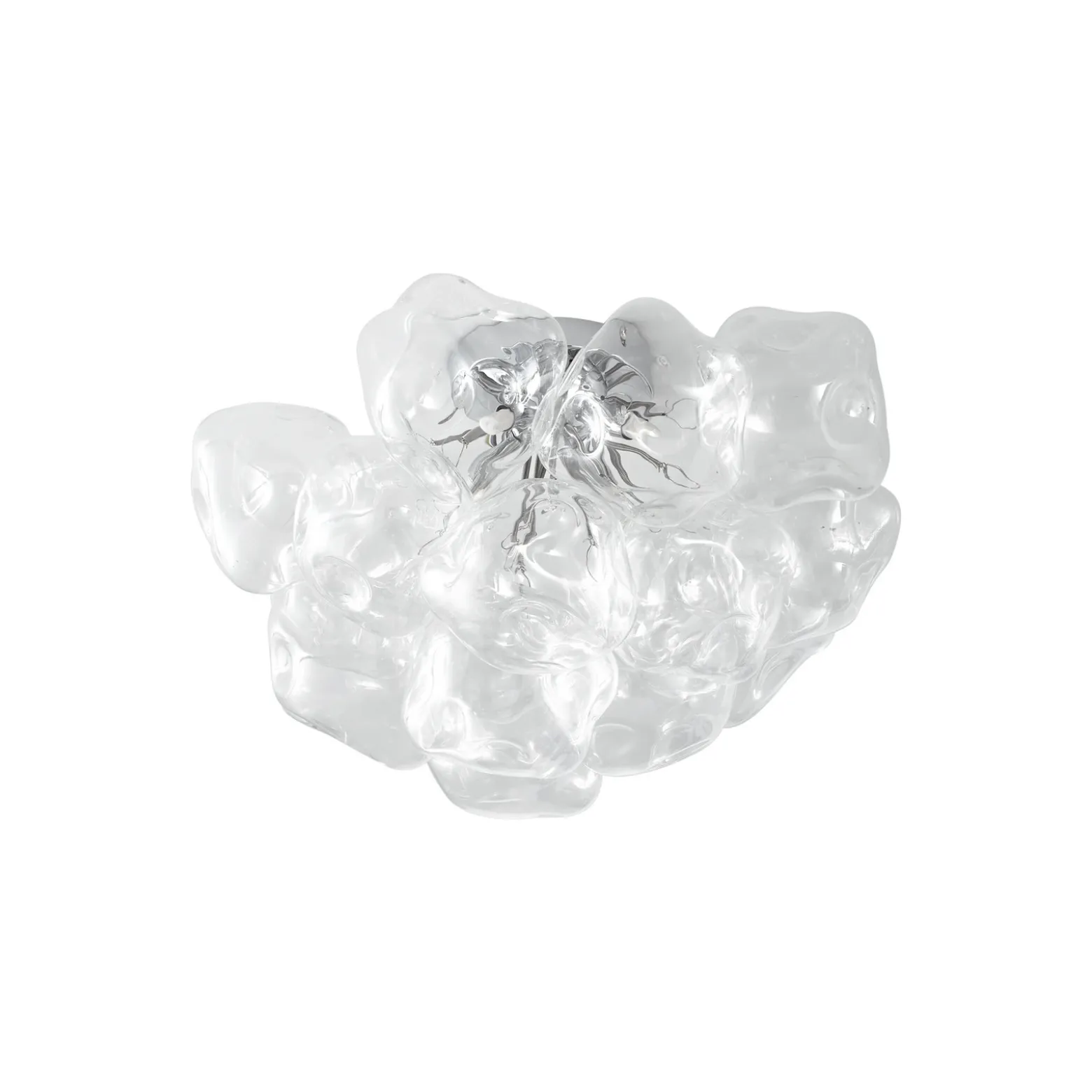 Plafón Lucande Diborah, transparente, Ø 49 cm, cristal, G9
