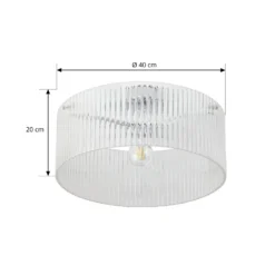 Plafón Lucande Meritt, cromada/transparente, Ø 40 cm, cristal