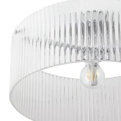 Plafón Lucande Meritt, cromada/transparente, Ø 40 cm, cristal