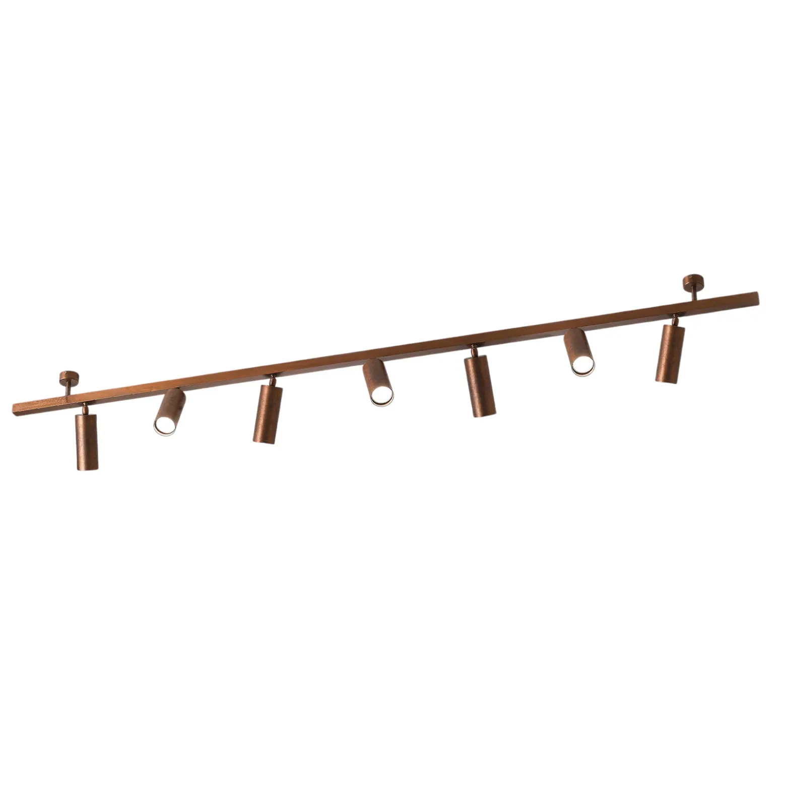 Plafón 7536, madera bruñida, 7 luces, GU10