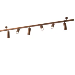 Plafón 7535, madera bruñida, 6 luces, GU10