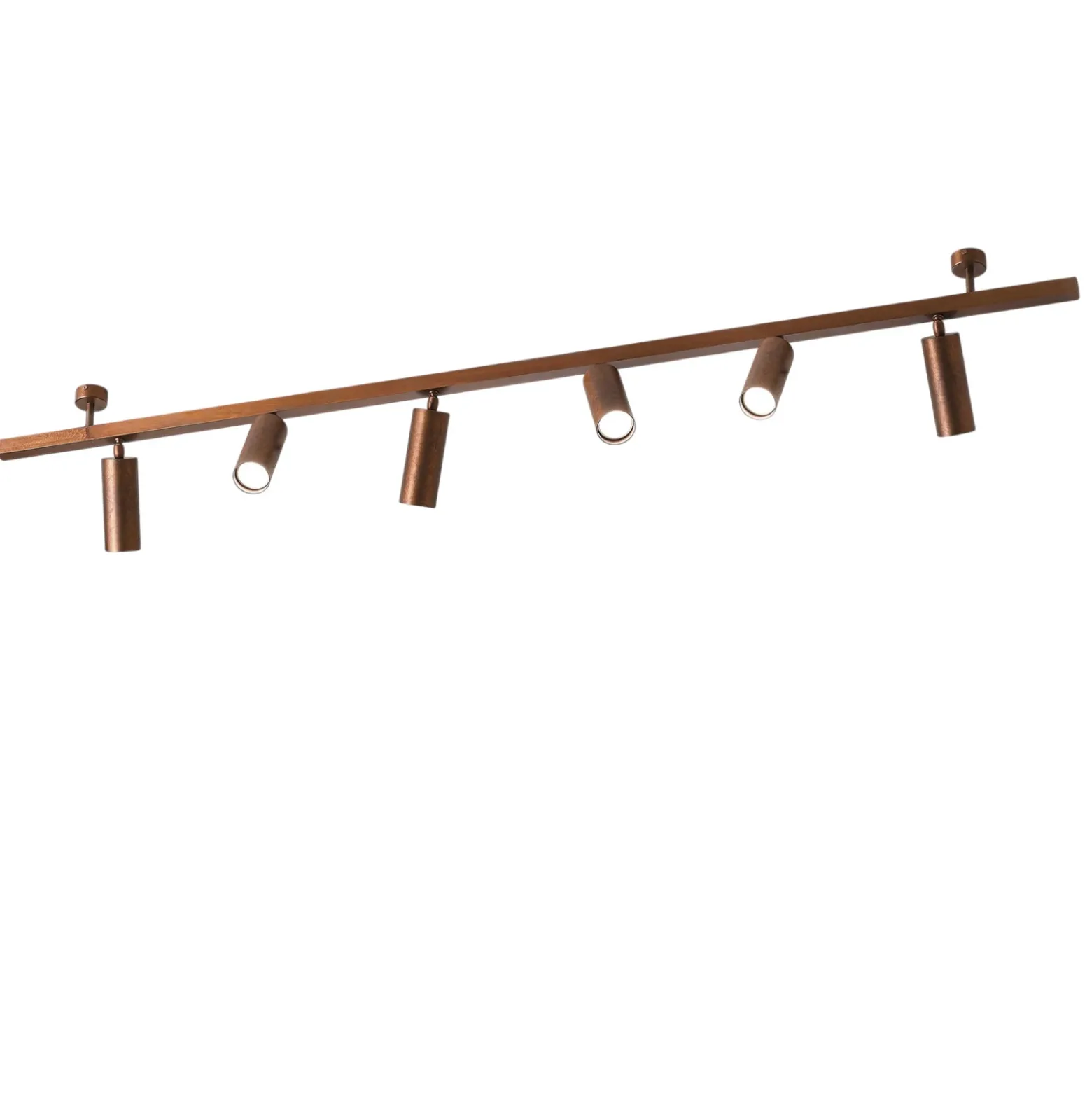 Plafón 7535, madera bruñida, 6 luces, GU10