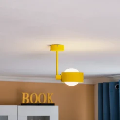 Plafón Mado de acero, amarillo, 1 luz