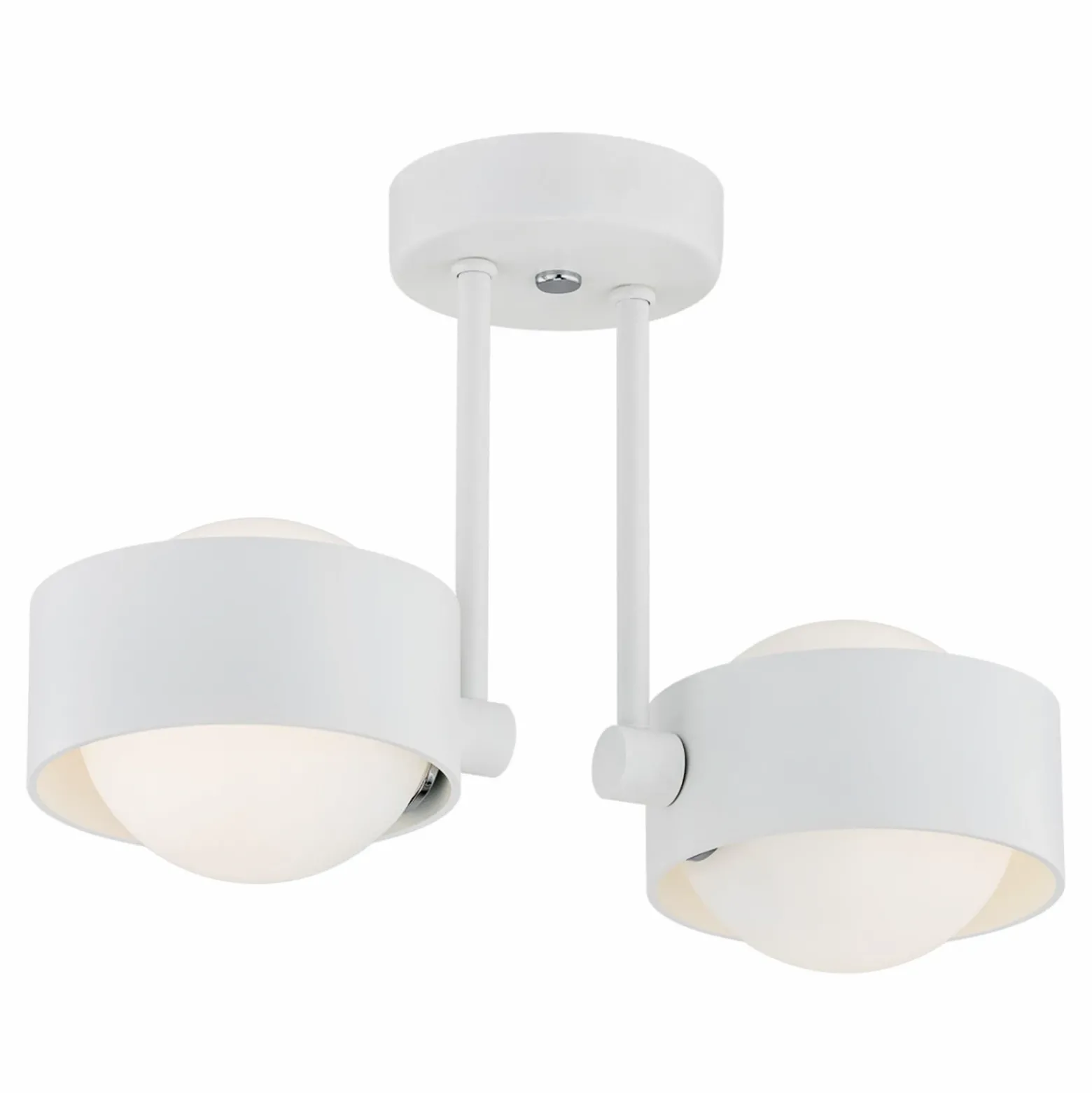 Plafón Mado de acero, blanco, 2 luces