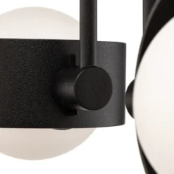 Plafón Mado de acero, negro, 2 luces