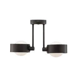 Plafón Mado de acero, negro, 2 luces